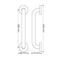 asa de seguridad acero inoxidable Ø25mm - 35cm | sanidek