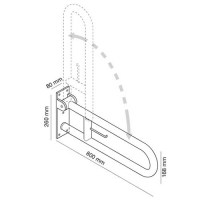 asa de seguridad curva acero inoxidable Ø32mm - 54cm | sanidek