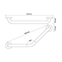 asa de seguridad curva acero inoxidable Ø32mm - 54cm | sanidek