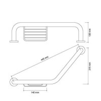 asa de seguridad curva con jabonera kauta | sanidek