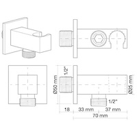 toma de agua con soporte cónico nur square black | sanidek