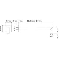 brazo de ducha slim 25x25-350mm | sanidek