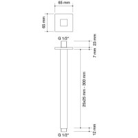 brazo de ducha techo slim 25x25-300mm | sanidek