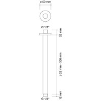 brazo de ducha techo slim Ø22-300mm | sanidek